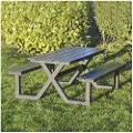 Hortus Børne bord-/bænksæt HORTUS X-model sort plywood og antracit stel (801-090)