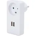 Gripo Socket with 2 USB ports 3,5A, White
