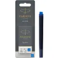Parker Fountain Pen Ink Refill Cartridges | Long | Blue QUINK Ink | 5 Count