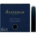 Waterman S0110940, Sort, Sort, Hvit, Fontenepenn, 6 stykker