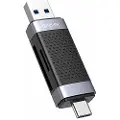 ORICO Orico-leser Orico CD2D-AC2-BK-EP TF/SD minnekortleser, USB + USB-C (svart)