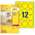 Avery L7670Y - Neongul - 63,5 mm runde 300 etikett(er) (25 ark x 12) runde etiketter