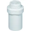 Purus lige overgang Ø32 mm i længde 65 mm med 3/4 udvendigt gevind og 1/2 invendigt gevind i hvid PP