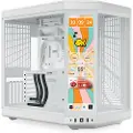 HYTE Y70 Touch - Mid tower - utvidet ATX (E-ATX) - sidepanel med vindu (glass) - ingen strømforsyning (ATX) - snøhvitt - USB/lyd