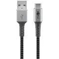 Goobay - USB-kabel - 24 pin USB-C (hann) til USB (hann) - USB 2.0 - DC 5 V - 3 A - 1 m - svart/sølv