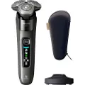 Philips i9000 X9002 Våt og tørr elektrisk barbermaskin med SkinIQ, Roterende hode, Grå, SkinIQ, Rustfritt stål, Android, iOS, Batteri