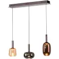Paul Neuhaus Pendellampe svart med flerfarget glass inkl. LED 3-lys Easylift - Irides