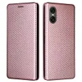 Mtp Products Sony Xperia 10 VI Flip-deksel - Karbonfiber - Roségull