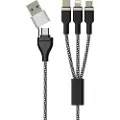 Sinox SHD04960, 1 m, USB C, USB C/Micro-USB B/Lightning, USB 2.0, 0,48 Gbit/s, Sort
