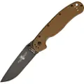 Ontario RAT-1 foldekniv, brun/black