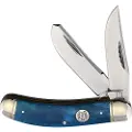 Rough Ryder Blue Smooth Bone Sowbelly Trap pocket knife