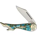 Rough Ryder Leg Knife Amber Turquoise foldekniv