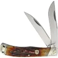 Rough Ryder Jumbo Trapper Brown Stag Bone pocket knife