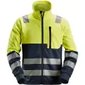 Snickers Workwear AllroundWork High-Vis fleecejakke 8035 gul/navy kl 2 str 2XL