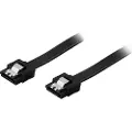 Deltaco SATA-ledning, SATA 6Gb/s, lås-klips, rett-rett, 0,5m