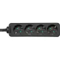 Deltaco GT-0422 - Flerkoplingslist - AC 250 V - 3680 watt - inngang: power CEE 7/7 - utgangskontakter: 4 (4 x CEE 7/3) - 5 m kabel - svart