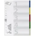 Durable 6730-27, Blank faneindeks, Polypropylen (PP), Flerfarget, Portrett, A4, 220 mm