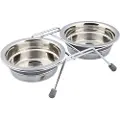 Trixie Skålsett i rustfritt stål med raslebeskyttelse 2x 0.25L 11cm