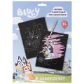 Euromic BLUEY Scratch set w/wooden pencil paper envelope
