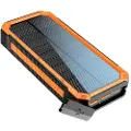 Lippa 20.000 mAh Solar Powerbank 1 x USB-C PD & 3 x USB-A Output Nødlader - 20000 Ah