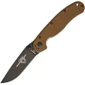 Ontario RAT-2 D2 foldekniv, svart, brun