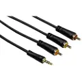 Hama - Video/lydkabel - RCA x 3 hann til 4-polsminijakk hann - 1.5 m - svart