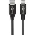 Goobay 39424, 1 m, Lightning, USB C, Hankjønn, Hankjønn, Sort