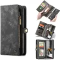CASEME 2-i-1 Multifunksjonell Samsung Galaxy S22 Ultra 5G Lommebok-deksel - Svart