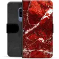 Mtp Products Samsung Galaxy S9+ Premium Lommebok-deksel - Rød Marmor