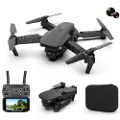 Mtp Products E88 sammenleggbar drone Luftfoto HD Quadrocopter RC-fly med høydeholder og 4K dobbeltkameraer - Svart