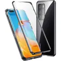 Mtp Products Huawei P40 Magnetisk Deksel med Herdet Glass - Svart