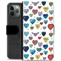 Mtp Products iPhone 11 Pro Premium Lommebok-deksel - Hjerter