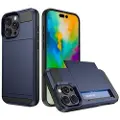 Mtp Products iPhone 16 Pro Hybrid-deksel med Skyvekortholder - Mørkeblå