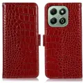 Mtp Products Honor X6b Crocodile Series Lommebok-deksel i Lær med RFID - Rød