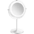 Gillian Jones Double-Sided Wall Mirror in White with LED Light - x1/x10 Magnification