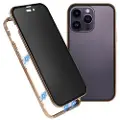 Mtp Products iPhone 16 Pro Max Magnetisk Deksel med Herdet Glass - Privacy - Gull
