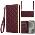 Mtp Products Samsung Galaxy S24+ Luksuriøst Vattert Lommeboketui - vinrød