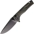 Tekto Knives F3 Charlie Button Lock G10 Damascus foldekniv