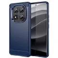 Mtp Products Xiaomi Redmi Note 14 Pro 5G/Poco X7 Børstet TPU Deksel - Karbonfiber - Blå