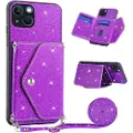 Mtp Products Stardust iPhone 14 Deksel med Kortlomme - Lilla