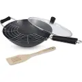 Ken Hom Excellence, Rund, Wok-/stekepanne, Sort, 1,5 mm, Glass, Fenol
