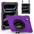 Mtp Products iPad Pro 13 2024/2025 Heavy Duty 360 Deksel med Håndrem - Lilla