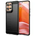 Mtp Products Motorola Edge 50 Børstet TPU Deksel - Karbonfiber - Svart