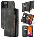 CASEME Multifunksjonelt iPhone 12 Pro Max Lommebok-deksel - Svart