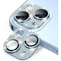 Mtp Products iPhone 15/15 Plus Hat Prince Glitter Kamera Linse Beskyttelse - Blå