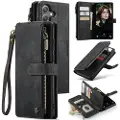 CASEME Samsung Galaxy S24 FE C30 Multifunksjonell Lommebok-deksel - Svart