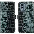 Mtp Products Crocodile Nokia X30 Lommebok-deksel i Lær med RFID - Grøn