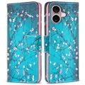 Mtp Products iPhone 16 Plus Wonder Series Lommebok-deksel - Hvit Blomster