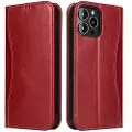 Mtp Products Fierre Shann iPhone 14 Pro Lommebok-deksel I Lær - Rød