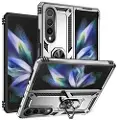 Mtp Products Samsung Galaxy Z Fold4 Hybrid-deksel med Metall Stativ - Sølv
